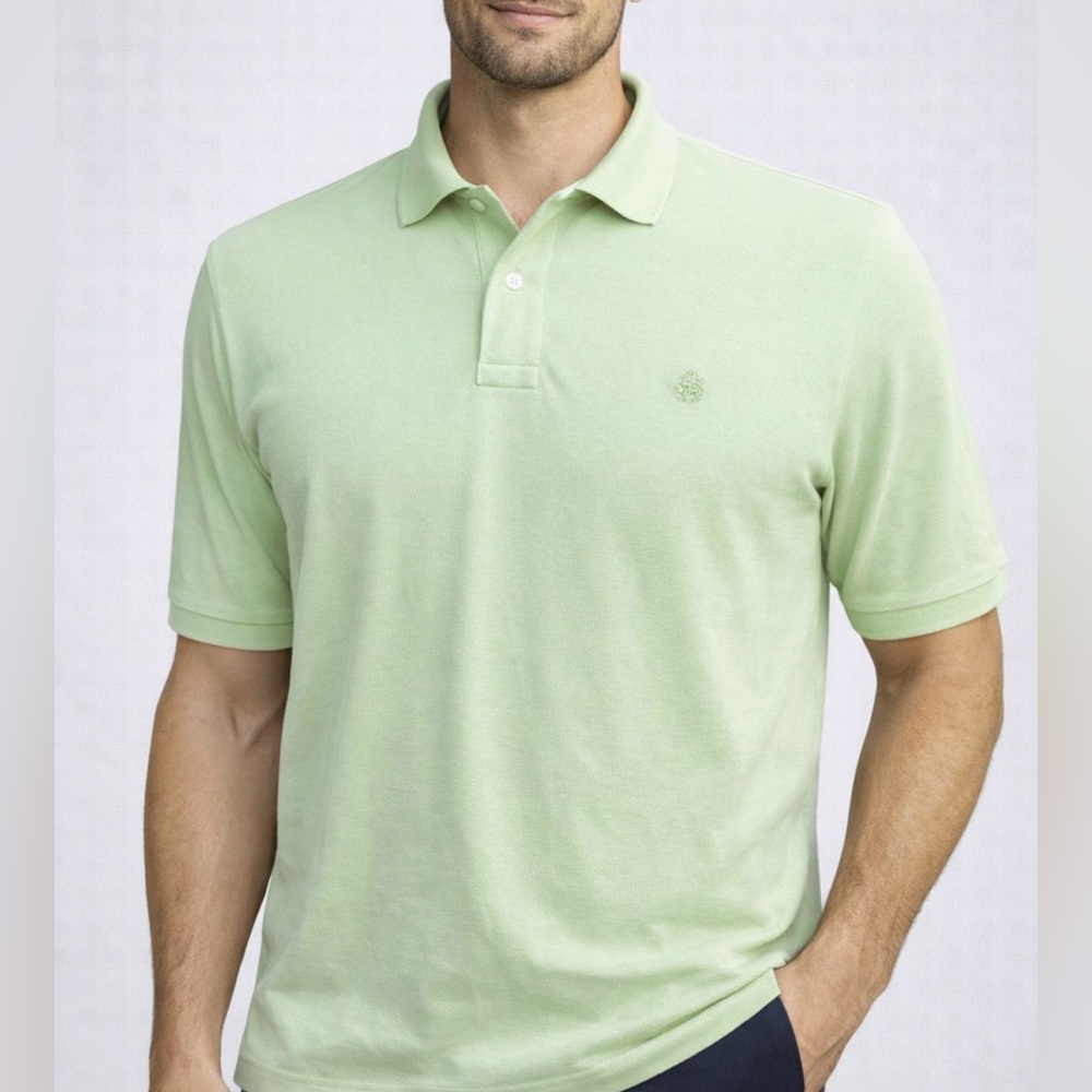 -Brooks Brothers Performance Polo Lime S/S w/BB Logo Men's Size XL